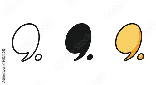 Comma vector illustration set