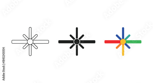 Simple asterisk symbols in different styles