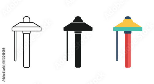 Collection of different style bollard icon