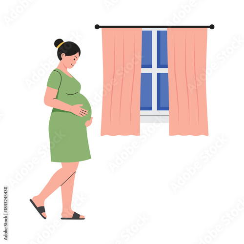 Feeling the First Kicks Vector Flat Illustration EPS 10 File