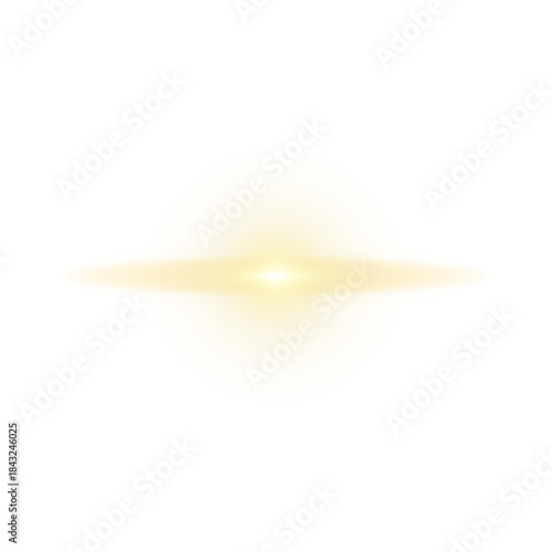 Luminous Golden Sphere with Horizontal Glow transparent background