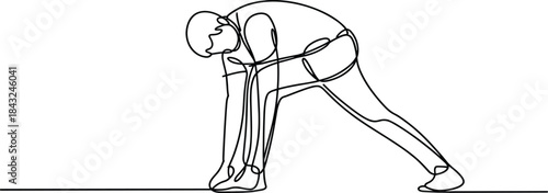 Line of Person in Downward Dog Yoga Pose line yoga