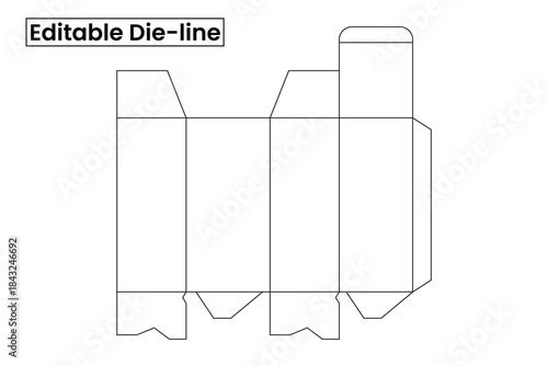 Editable dieline. label and packaging dieline design, Packaging box die-line vector illustration.