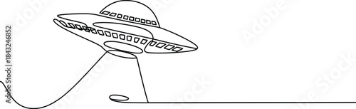 Flying Saucer U F O with Light Beam Over Ground alien spacecraft