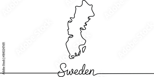 Outline map of Sweden with the word Sweden written underneath