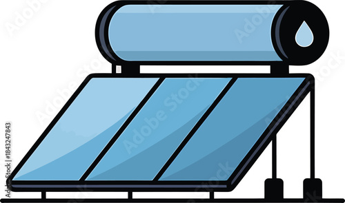 Solar panel system with water tank heater energy technology alternative solution