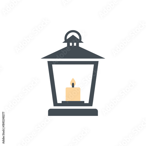 Illuminated Lantern with Candle, Symbolizing Light and Guidance.