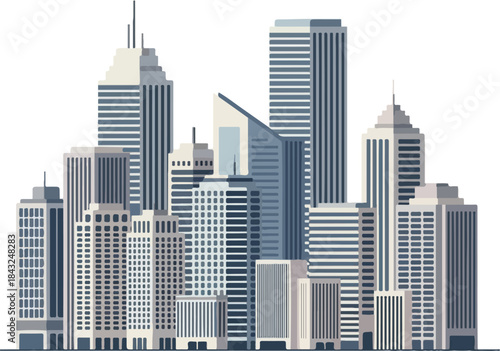 Skyline's Architectural Tapestry: A mesmerizing cityscape, where skyscrapers rise, presenting a diverse display of contemporary structures, forming an urban masterpiece.