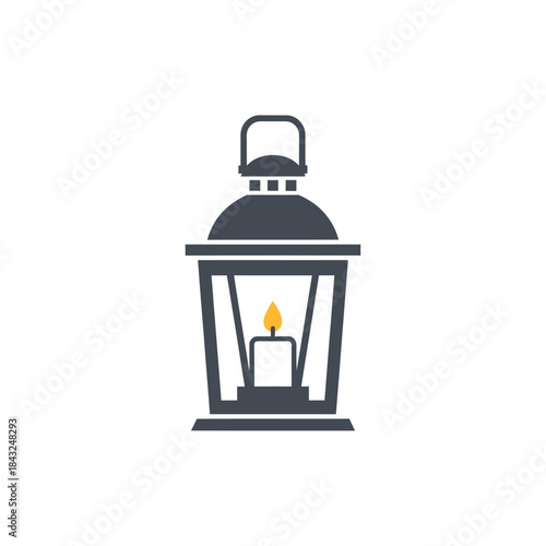 Illuminating the Night - A Classic Lantern with a Warm Candle Flame.