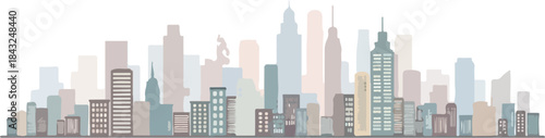 Cityscape Silhouette: A minimalist illustration of a bustling cityscape silhouette, representing urban living. 