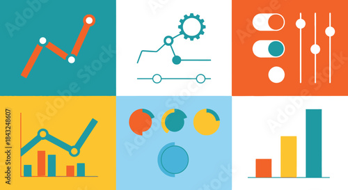 Infographics and Data Visualization Elements for Business and Statistics.