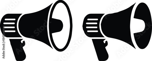 megaphone graphic pair editable vector for communication design