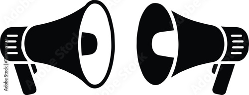 megaphone vector icons dual style black megaphone silhouettes