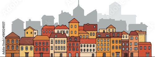 Cityscape Charm: A vibrant and colorful cityscape with a mix of architectural styles, capturing the unique character and spirit of urban living.