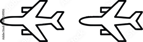 airplane duo simple outline aviation symbol for travel and transport