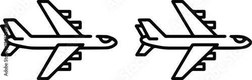 airplane icon pair black and white vector airline travel symbol