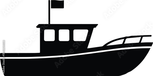 boat motorboat silhouette cabin deck hull bow stern nautical icon