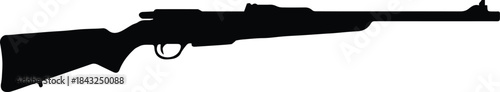 rifle silhouette simple vector graphic black weapon outline