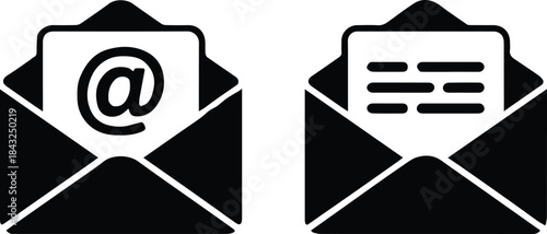 envelope symbol set showing email and letter message icons