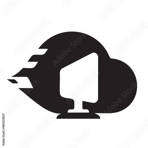 HighTech Future Themed Digital Inspired Abstract Silhouette Logo Formation