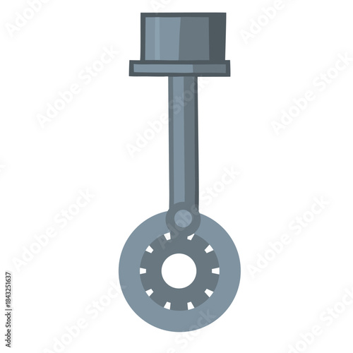 Automotive piston in action. Piston mechanism operation, vector illustration.