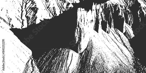 Abstract shapes and textures, isolated on white background