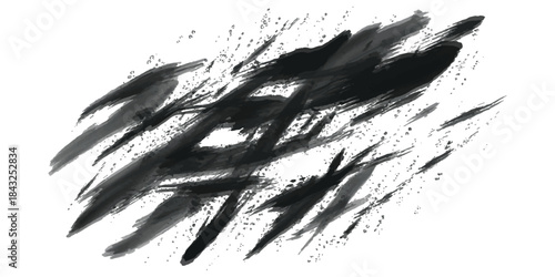Abstract brush stroke, isolated on white background
