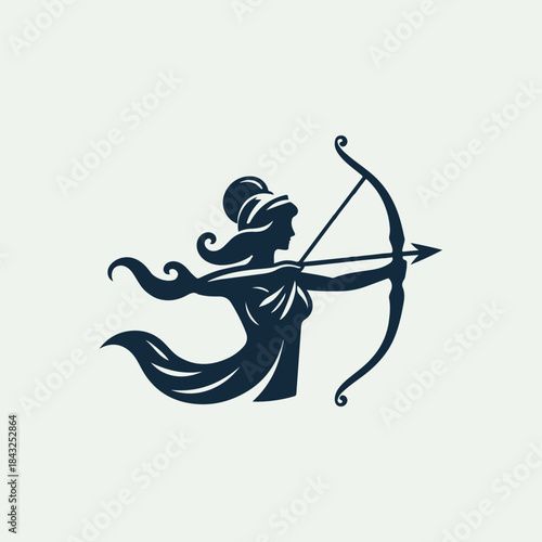 Artemis Archer Olympian Goddess Logo