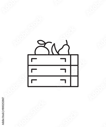 fruit box icon, vector best line icon.