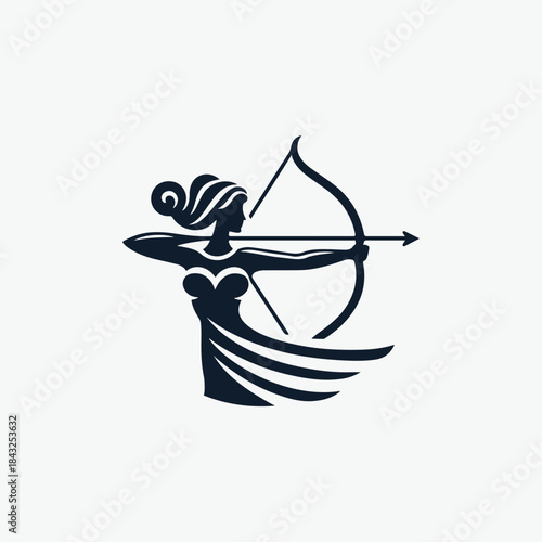 Artemis Archer Olympian Goddess Logo