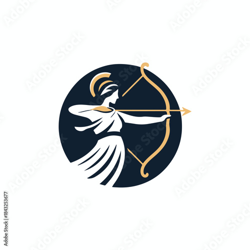 Artemis Archer Olympian Goddess Logo