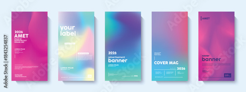 Set of modern vibrant colorful gradient posters template Abstract designs with sample text elements. Collection of abstract modern background.