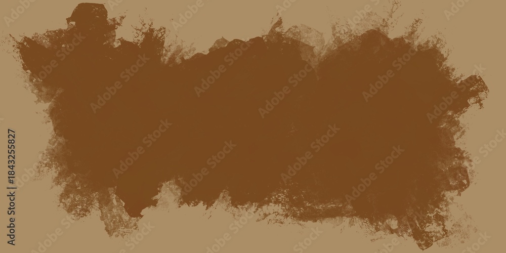 Fototapeta premium Brown abstract watercolor splash with teal-green haze and soft blend, ideal for luxury earthy or atmospheric seamless visuals