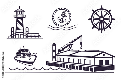 Clean Vector Harbor   Dock Facility Symbol Icon Se (3) Vector SVG Design