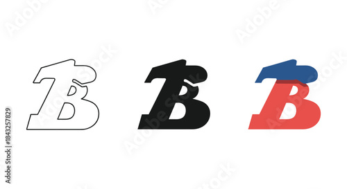Different variations of letter b in various colors and styles