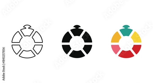 Circular icon design variations