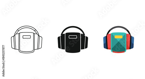 Headphones set with different design and color