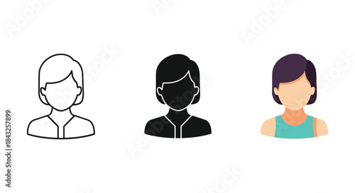 Three different user avatars in various styles
