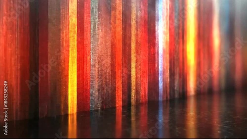 Abstract colorful background with vertical stripes reflecting light
