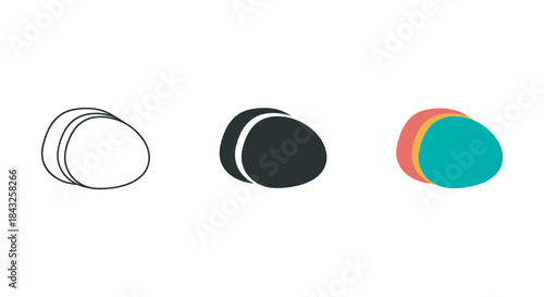 Three different stages of an object