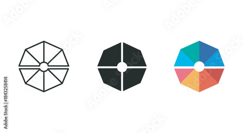 Color wheel design elements in various stages