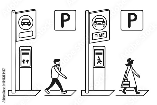 Clean Vector Parking Zone Navigation Icon Set  Pur Vector SVG Design