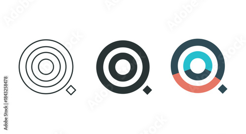 Target icon set with different design and color