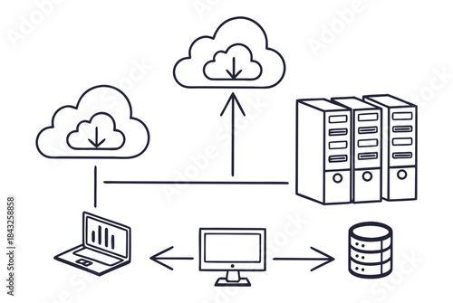 Cloud Computing Icon Set  White Background  Minima (3) Vector SVG Design