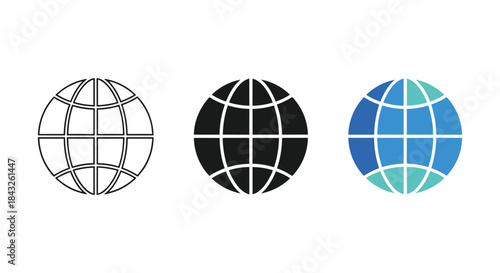 Global representation icons in various styles