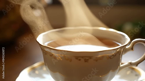 Elegant Tea Time - A Steaming Cup of Comfort.