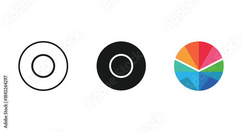 Simple circle graphics with different designs
