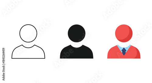 Three different user icons representing various identities