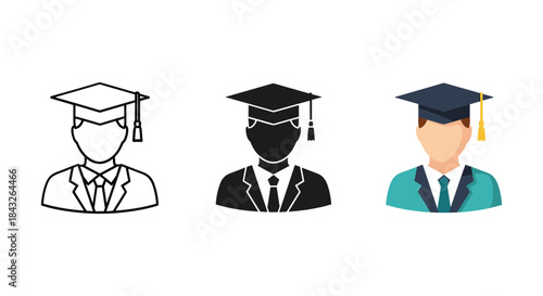 Graduate icons in various styles