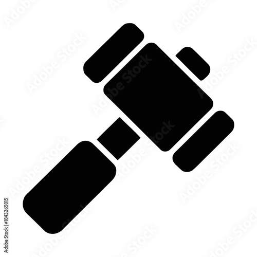 mallet hammer glyph icon